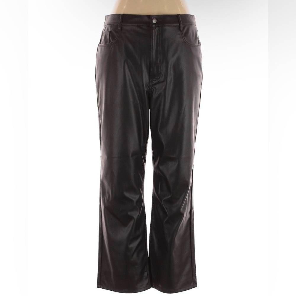 LOFT Black Faux Leather Jeans